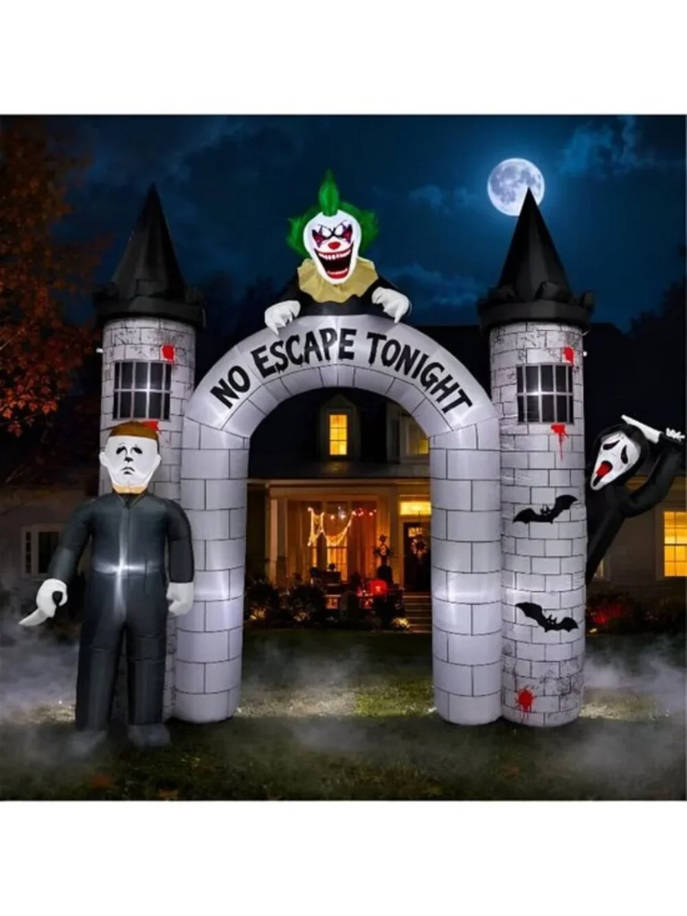 10FT Halloween Inflatable Archway Outdoor Decorations with Built-in LEDs